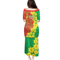 Enkutatash Ethiopia Family Matching Puletasi and Hawaiian Shirt Melkam Addis Amet Adey Abeba Flower - Wonder Print Shop