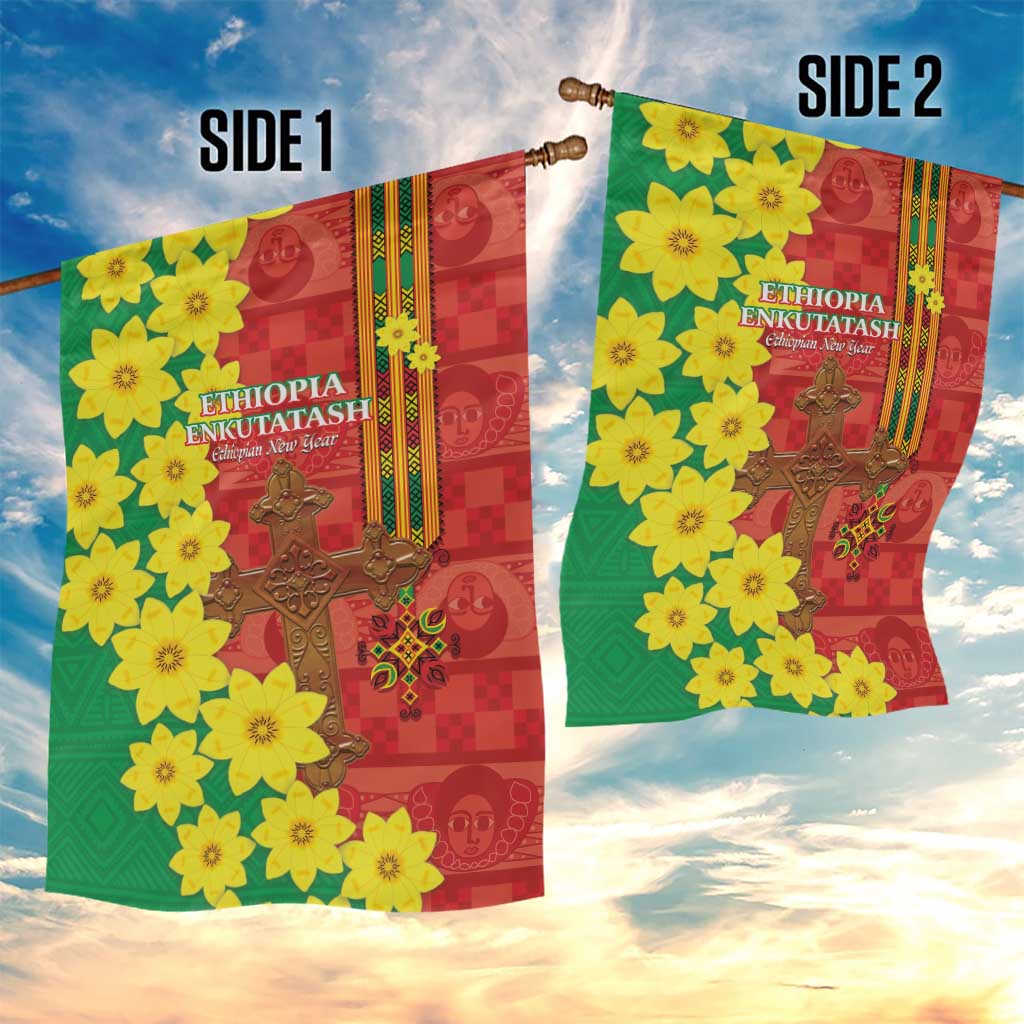 Enkutatash Ethiopia Garden Flag Melkam Addis Amet Adey Abeba Flower - Wonder Print Shop
