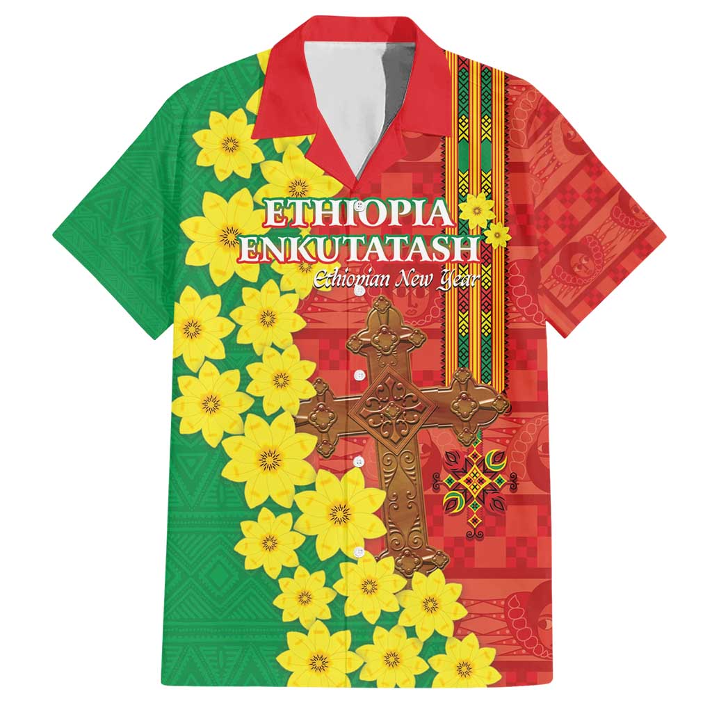 Enkutatash Ethiopia Hawaiian Shirt Melkam Addis Amet Adey Abeba Flower - Wonder Print Shop