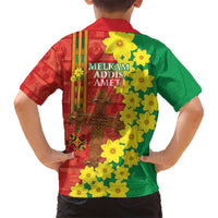 Enkutatash Ethiopia Kid Hawaiian Shirt Melkam Addis Amet Adey Abeba Flower - Wonder Print Shop