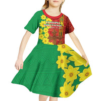 Enkutatash Ethiopia Kid Short Sleeve Dress Melkam Addis Amet Adey Abeba Flower - Wonder Print Shop