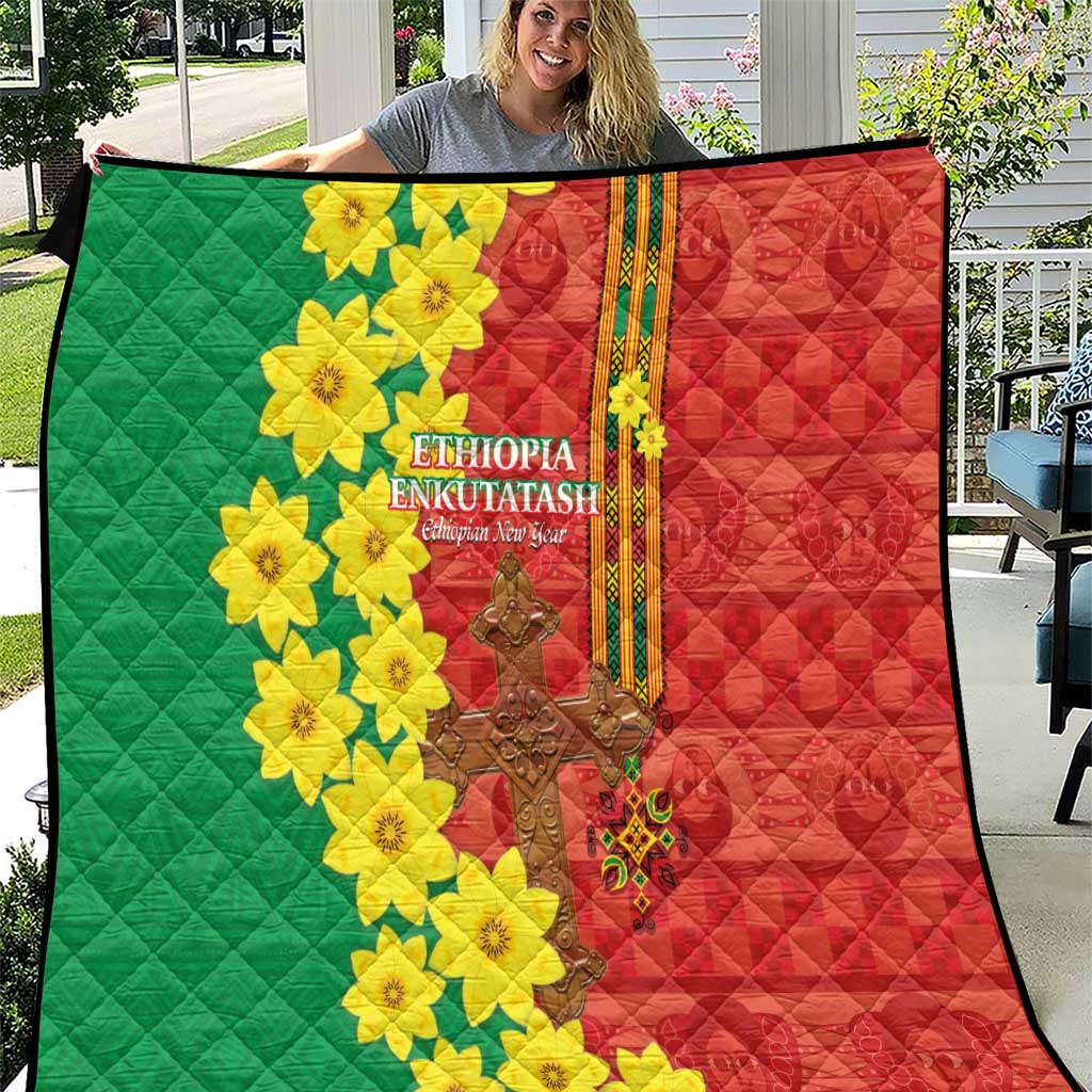 Enkutatash Ethiopia Quilt Melkam Addis Amet Adey Abeba Flower - Wonder Print Shop
