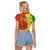 Enkutatash Ethiopia Raglan Cropped T Shirt Melkam Addis Amet Adey Abeba Flower - Wonder Print Shop