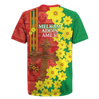 Enkutatash Ethiopia Rugby Jersey Melkam Addis Amet Adey Abeba Flower - Wonder Print Shop