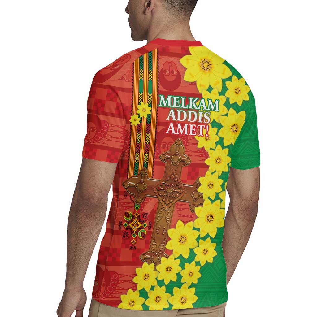 Enkutatash Ethiopia Rugby Jersey Melkam Addis Amet Adey Abeba Flower - Wonder Print Shop
