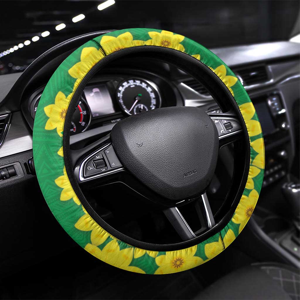 Enkutatash Ethiopia Steering Wheel Cover Melkam Addis Amet Adey Abeba Flower - Wonder Print Shop