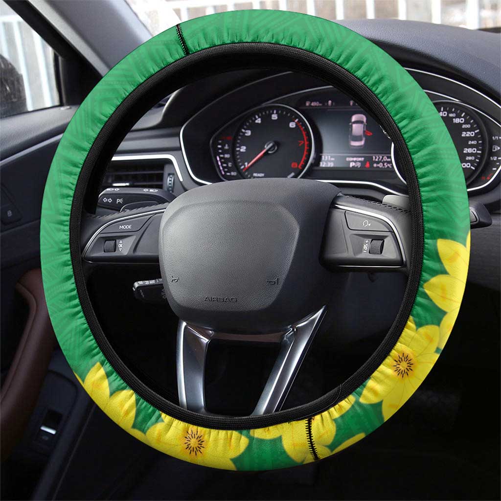 Enkutatash Ethiopia Steering Wheel Cover Melkam Addis Amet Adey Abeba Flower - Wonder Print Shop