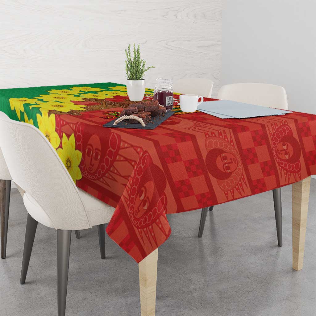 Enkutatash Ethiopia Tablecloth Melkam Addis Amet Adey Abeba Flower - Wonder Print Shop