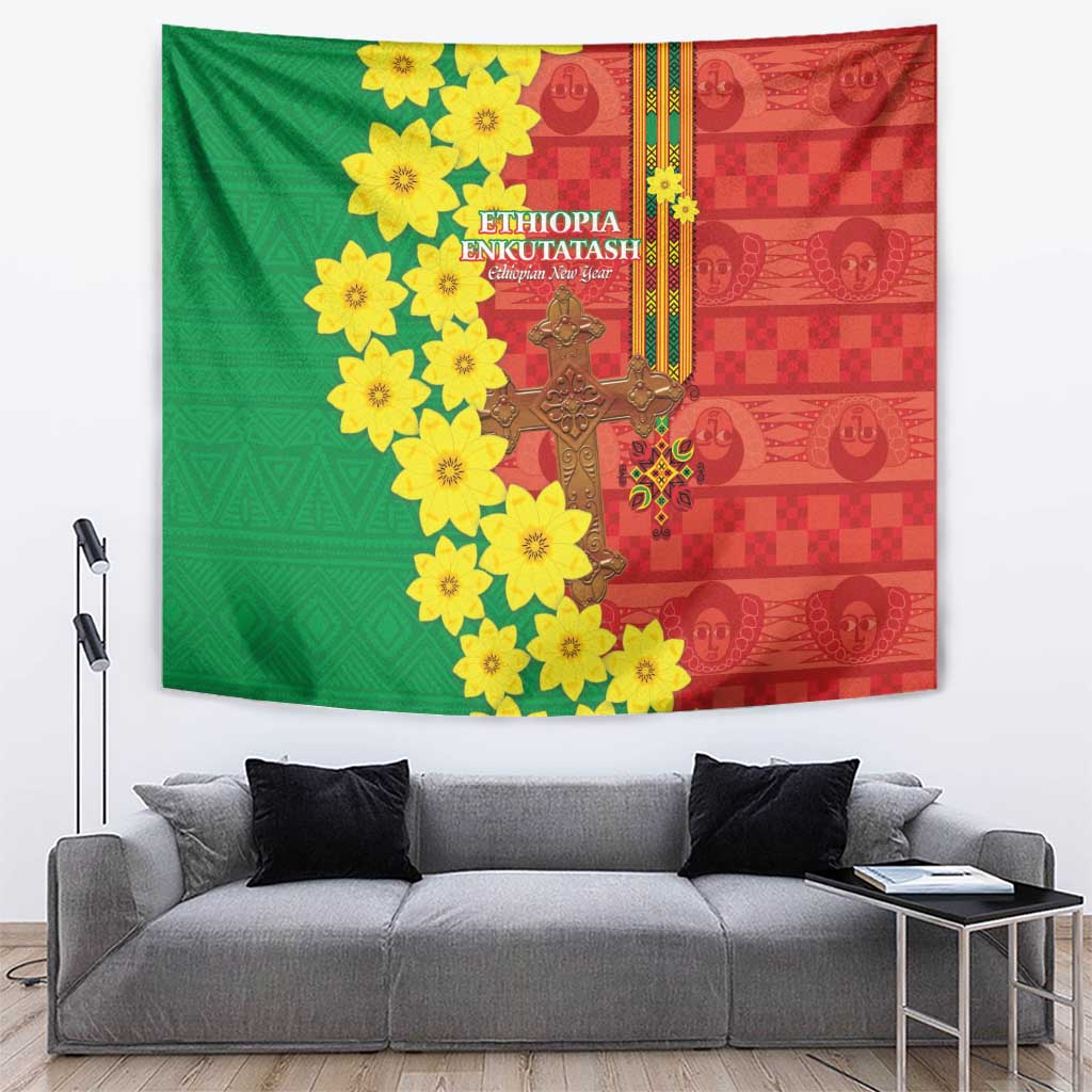 Enkutatash Ethiopia Tapestry Melkam Addis Amet Adey Abeba Flower - Wonder Print Shop