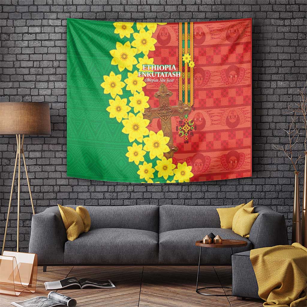 Enkutatash Ethiopia Tapestry Melkam Addis Amet Adey Abeba Flower - Wonder Print Shop
