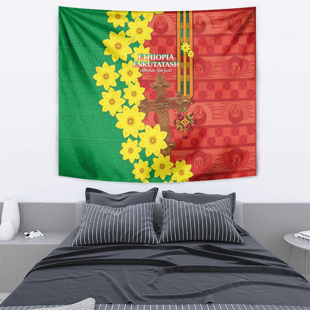 Enkutatash Ethiopia Tapestry Melkam Addis Amet Adey Abeba Flower - Wonder Print Shop