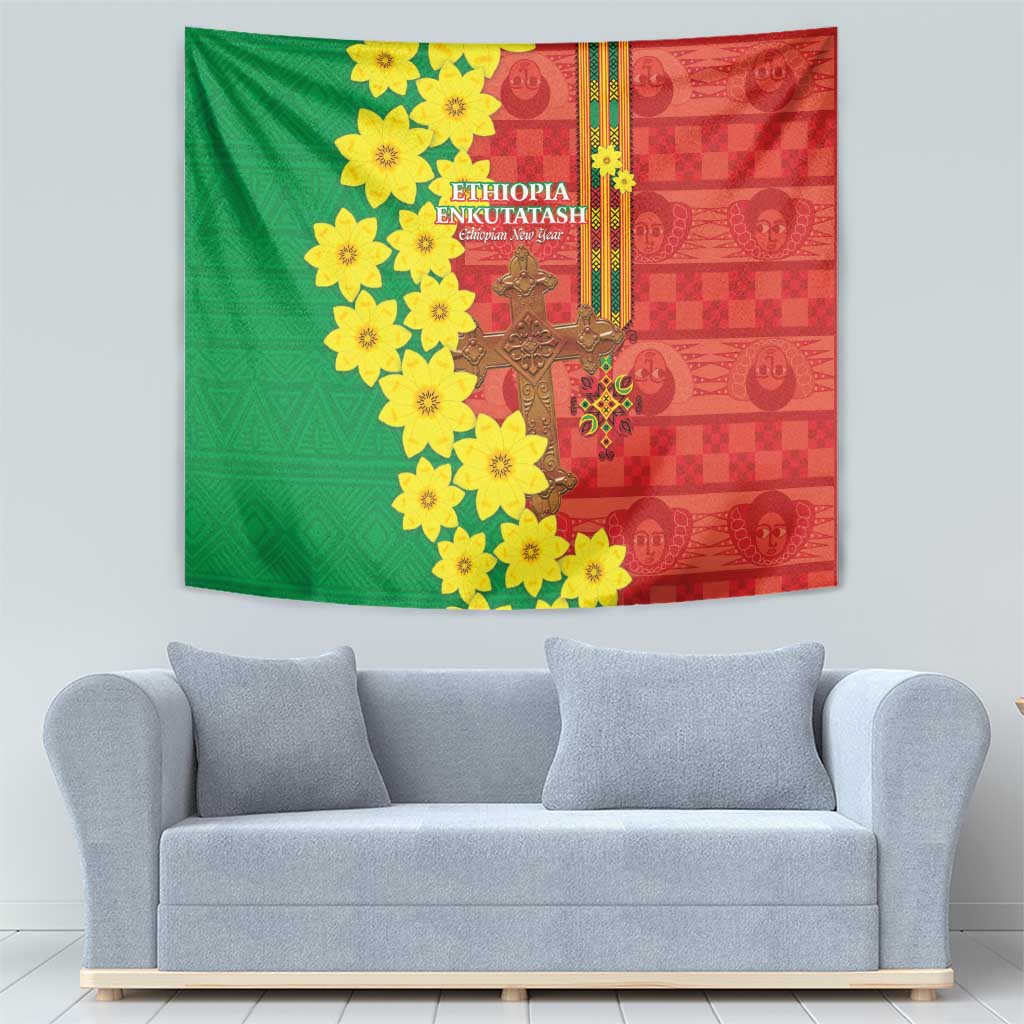Enkutatash Ethiopia Tapestry Melkam Addis Amet Adey Abeba Flower - Wonder Print Shop