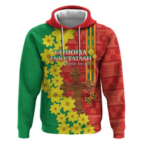 Enkutatash Ethiopia Zip Hoodie Melkam Addis Amet Adey Abeba Flower - Wonder Print Shop