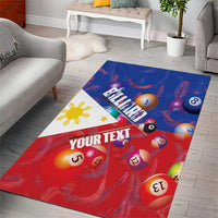 Personalised Philippines Billiards Area Rug Cue With Balls Flag Style - Wonder Print Shop