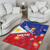 Personalised Philippines Billiards Area Rug Cue With Balls Flag Style - Wonder Print Shop