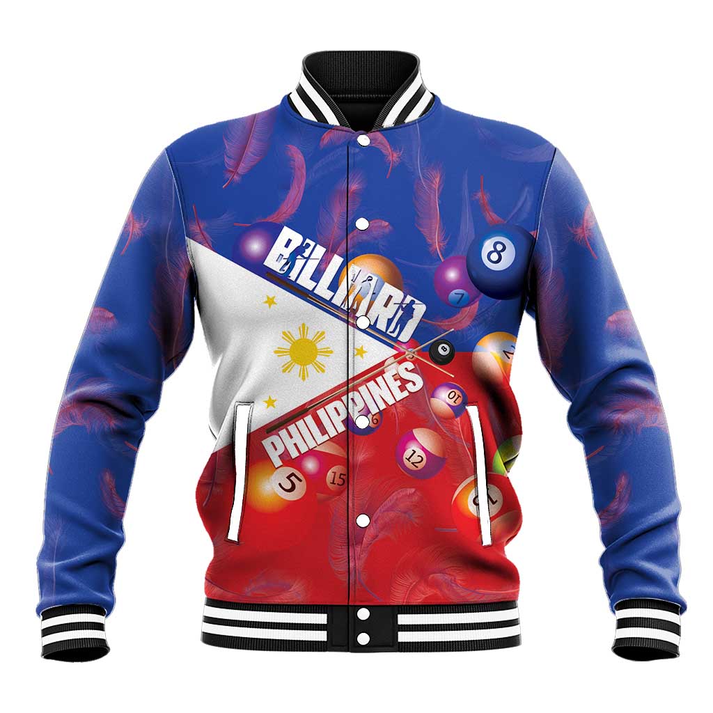 Personalised Philippines Billiards Baseball Jacket Cue With Balls Flag Style - Wonder Print Shop