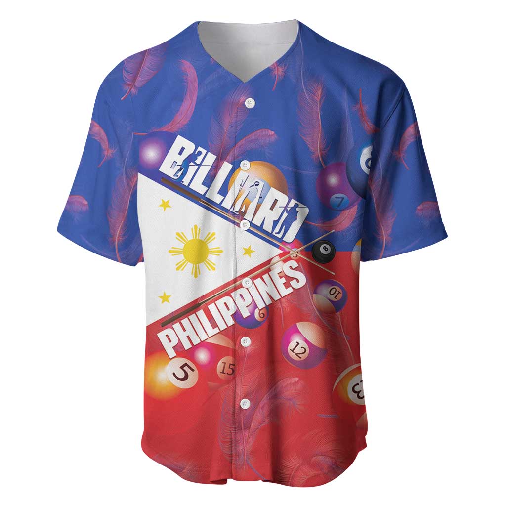 Personalised Philippines Billiards Baseball Jersey Cue With Balls Flag Style - Wonder Print Shop