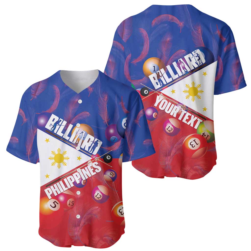 Personalised Philippines Billiards Baseball Jersey Cue With Balls Flag Style - Wonder Print Shop