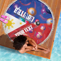 Personalised Philippines Billiards Beach Blanket Cue With Balls Flag Style - Wonder Print Shop
