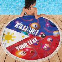 Personalised Philippines Billiards Beach Blanket Cue With Balls Flag Style - Wonder Print Shop