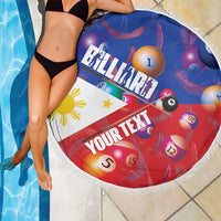 Personalised Philippines Billiards Beach Blanket Cue With Balls Flag Style - Wonder Print Shop