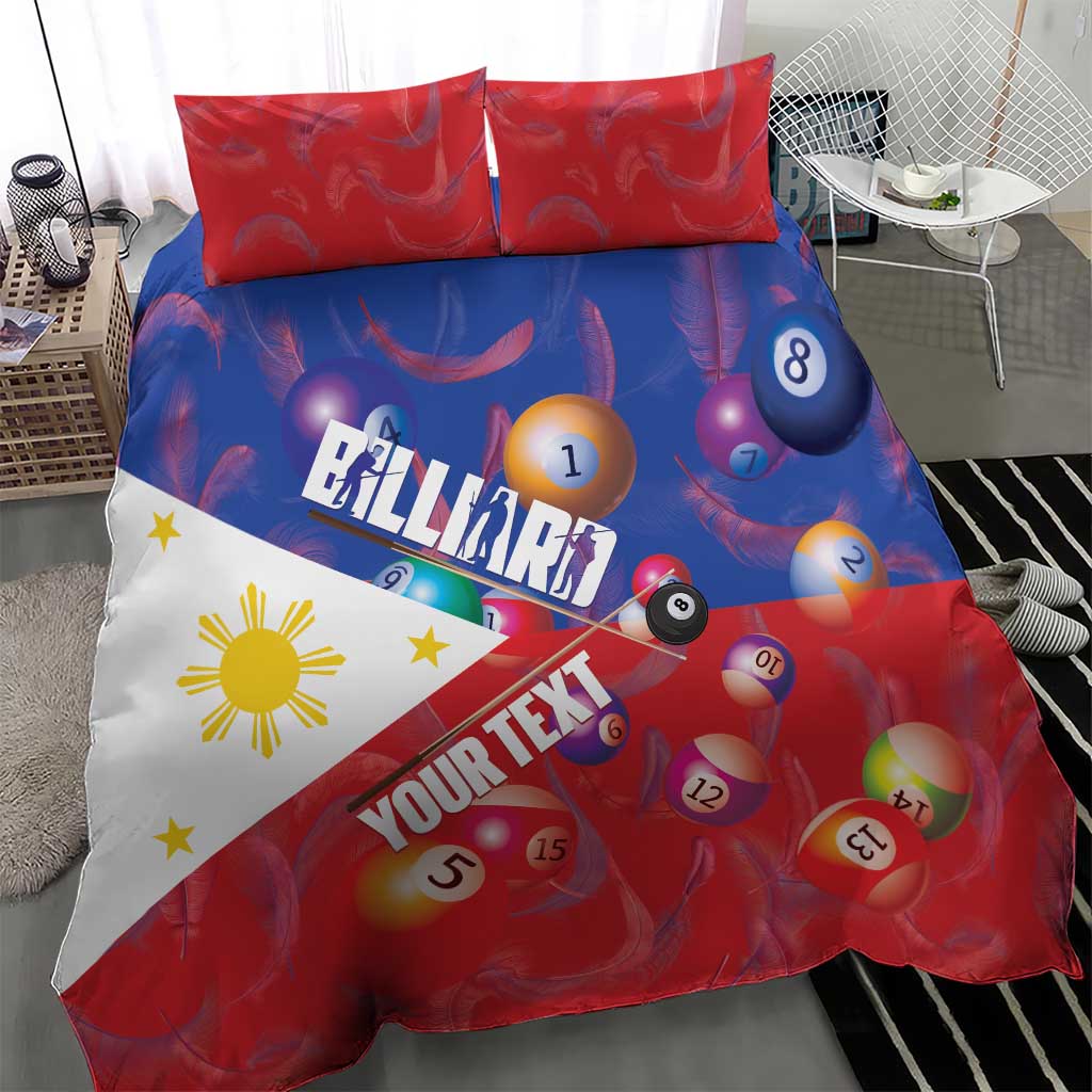 Personalised Philippines Billiards Bedding Set Cue With Balls Flag Style - Wonder Print Shop