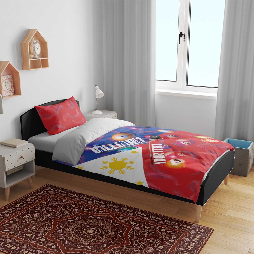 Personalised Philippines Billiards Bedding Set Cue With Balls Flag Style - Wonder Print Shop
