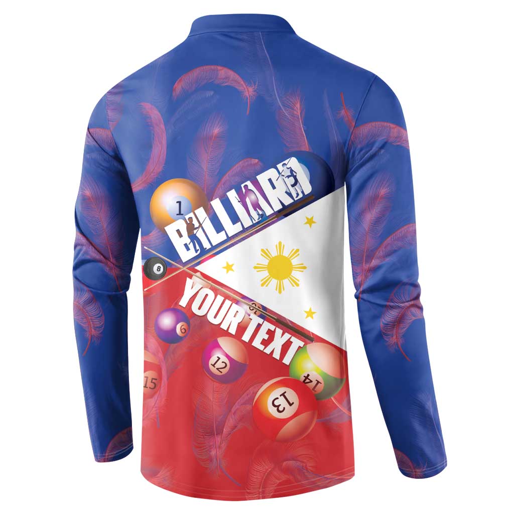 Personalised Philippines Billiards Button Sweatshirt Cue With Balls Flag Style - Wonder Print Shop