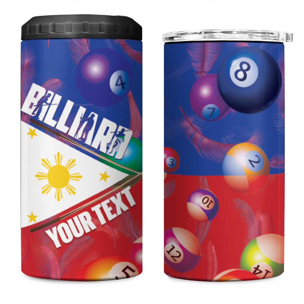 Personalised Philippines Billiards 4 in 1 Can Cooler Tumbler Cue With Balls Flag Style - Wonder Print Shop
