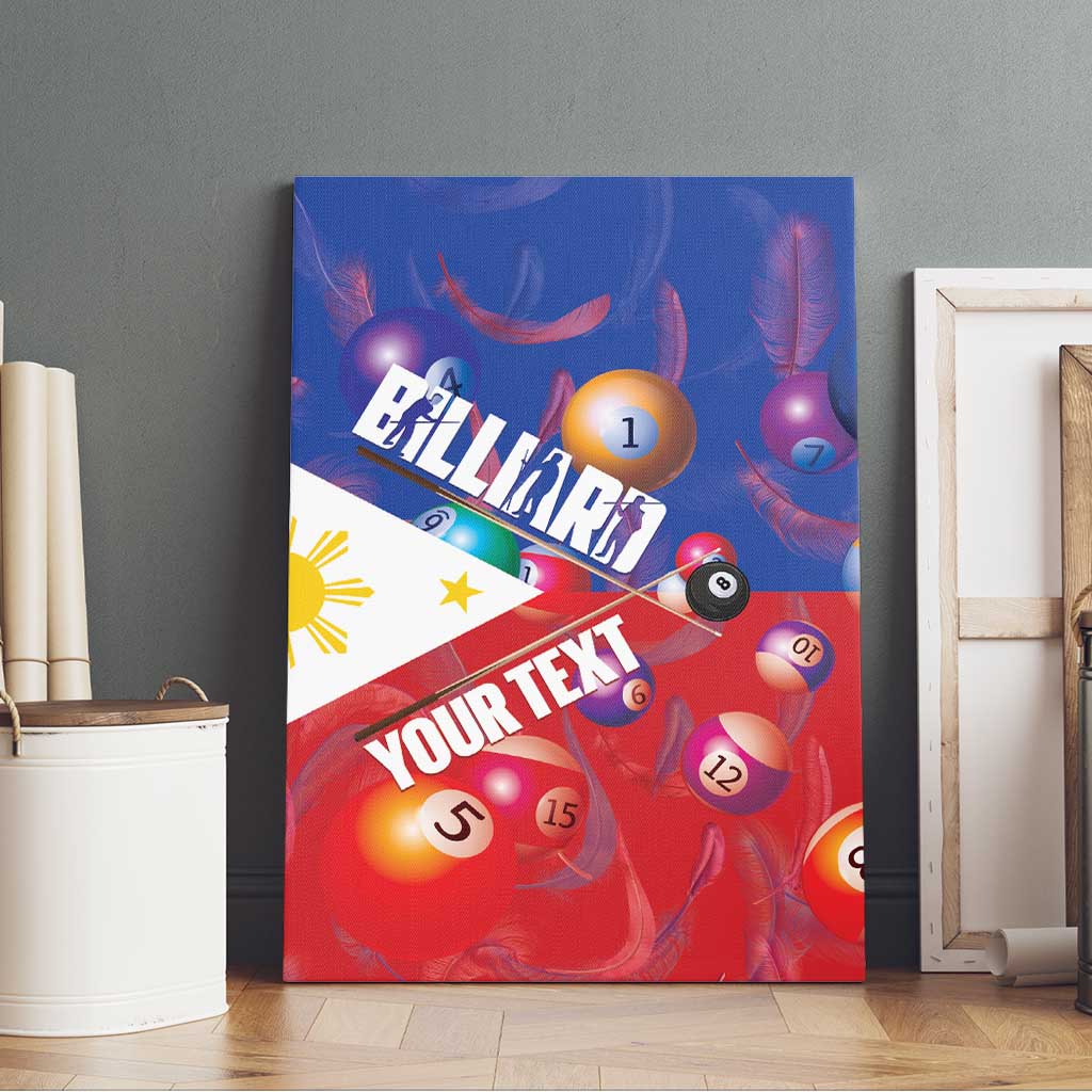 Personalised Philippines Billiards Canvas Wall Art Cue With Balls Flag Style - Wonder Print Shop
