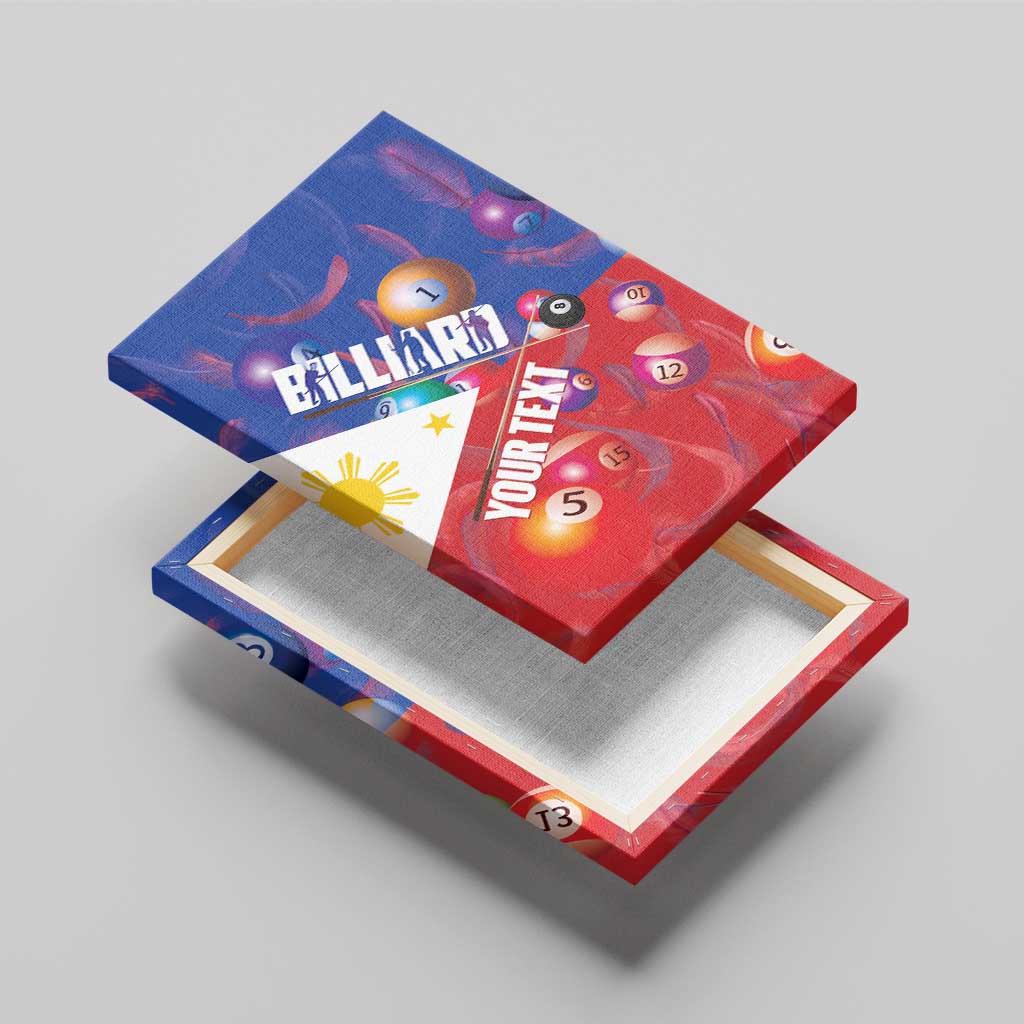 Personalised Philippines Billiards Canvas Wall Art Cue With Balls Flag Style - Wonder Print Shop