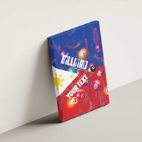 Personalised Philippines Billiards Canvas Wall Art Cue With Balls Flag Style - Wonder Print Shop