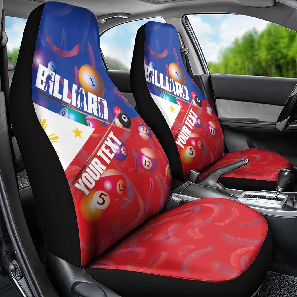 Personalised Philippines Billiards Car Seat Cover Cue With Balls Flag Style - Wonder Print Shop