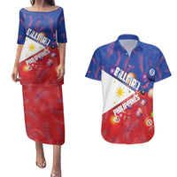 Personalised Philippines Billiards Couples Matching Puletasi and Hawaiian Shirt Cue With Balls Flag Style - Wonder Print Shop