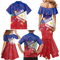 Personalised Philippines Billiards Family Matching Mermaid Dress and Hawaiian Shirt Cue With Balls Flag Style - Wonder Print Shop