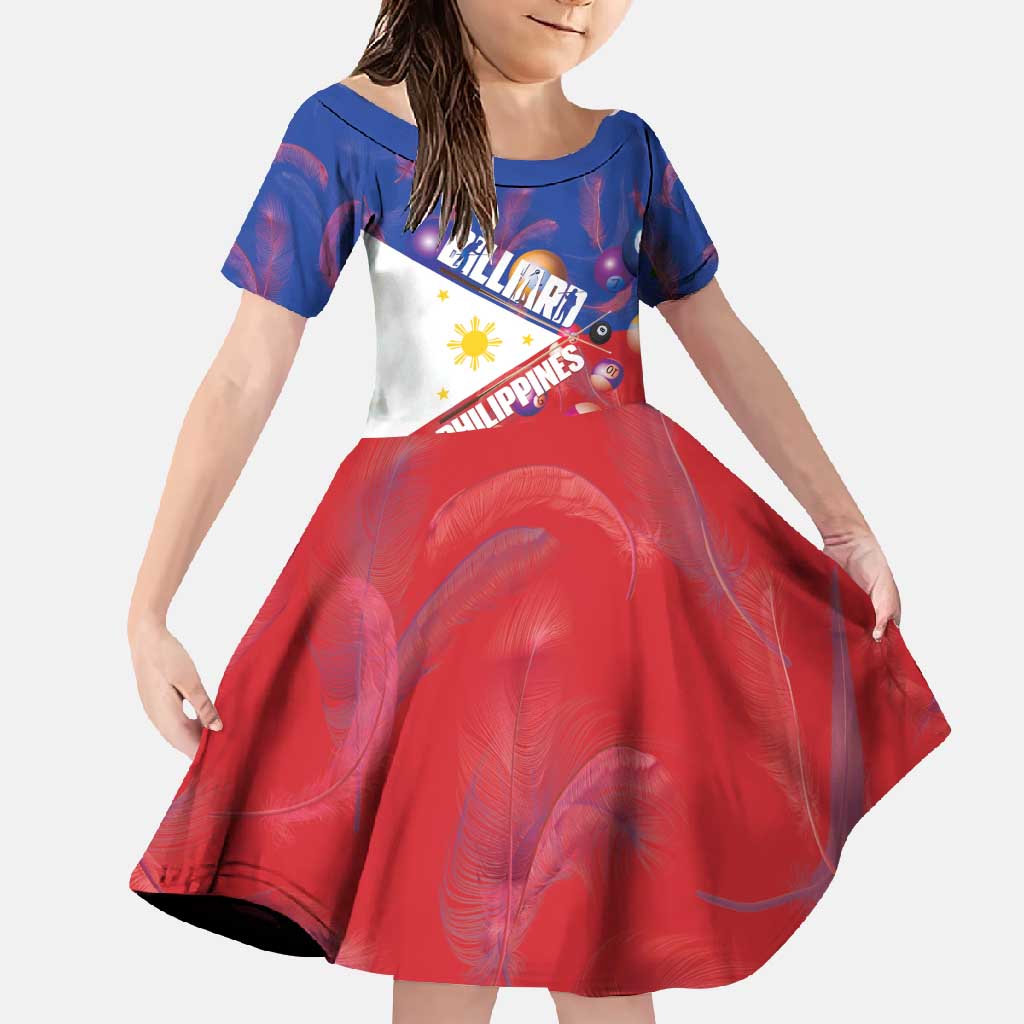 Personalised Philippines Billiards Family Matching Off Shoulder Maxi Dress and Hawaiian Shirt Cue With Balls Flag Style - Wonder Print Shop