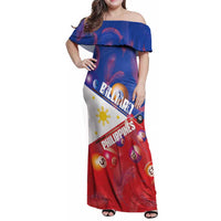 Personalised Philippines Billiards Family Matching Off Shoulder Maxi Dress and Hawaiian Shirt Cue With Balls Flag Style - Wonder Print Shop