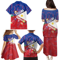 Personalised Philippines Billiards Family Matching Puletasi and Hawaiian Shirt Cue With Balls Flag Style - Wonder Print Shop