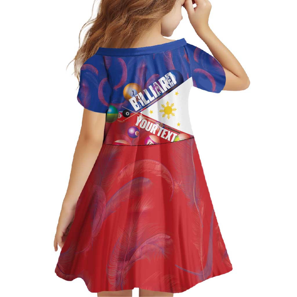 Personalised Philippines Billiards Family Matching Short Sleeve Bodycon Dress and Hawaiian Shirt Cue With Balls Flag Style - Wonder Print Shop