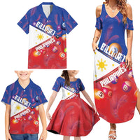 Personalised Philippines Billiards Family Matching Summer Maxi Dress and Hawaiian Shirt Cue With Balls Flag Style - Wonder Print Shop