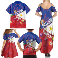 Personalised Philippines Billiards Family Matching Summer Maxi Dress and Hawaiian Shirt Cue With Balls Flag Style - Wonder Print Shop