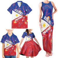 Personalised Philippines Billiards Family Matching Tank Maxi Dress and Hawaiian Shirt Cue With Balls Flag Style - Wonder Print Shop