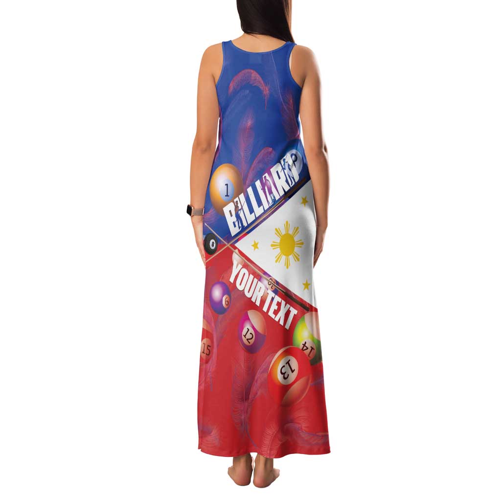 Personalised Philippines Billiards Family Matching Tank Maxi Dress and Hawaiian Shirt Cue With Balls Flag Style - Wonder Print Shop