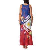 Personalised Philippines Billiards Family Matching Tank Maxi Dress and Hawaiian Shirt Cue With Balls Flag Style - Wonder Print Shop