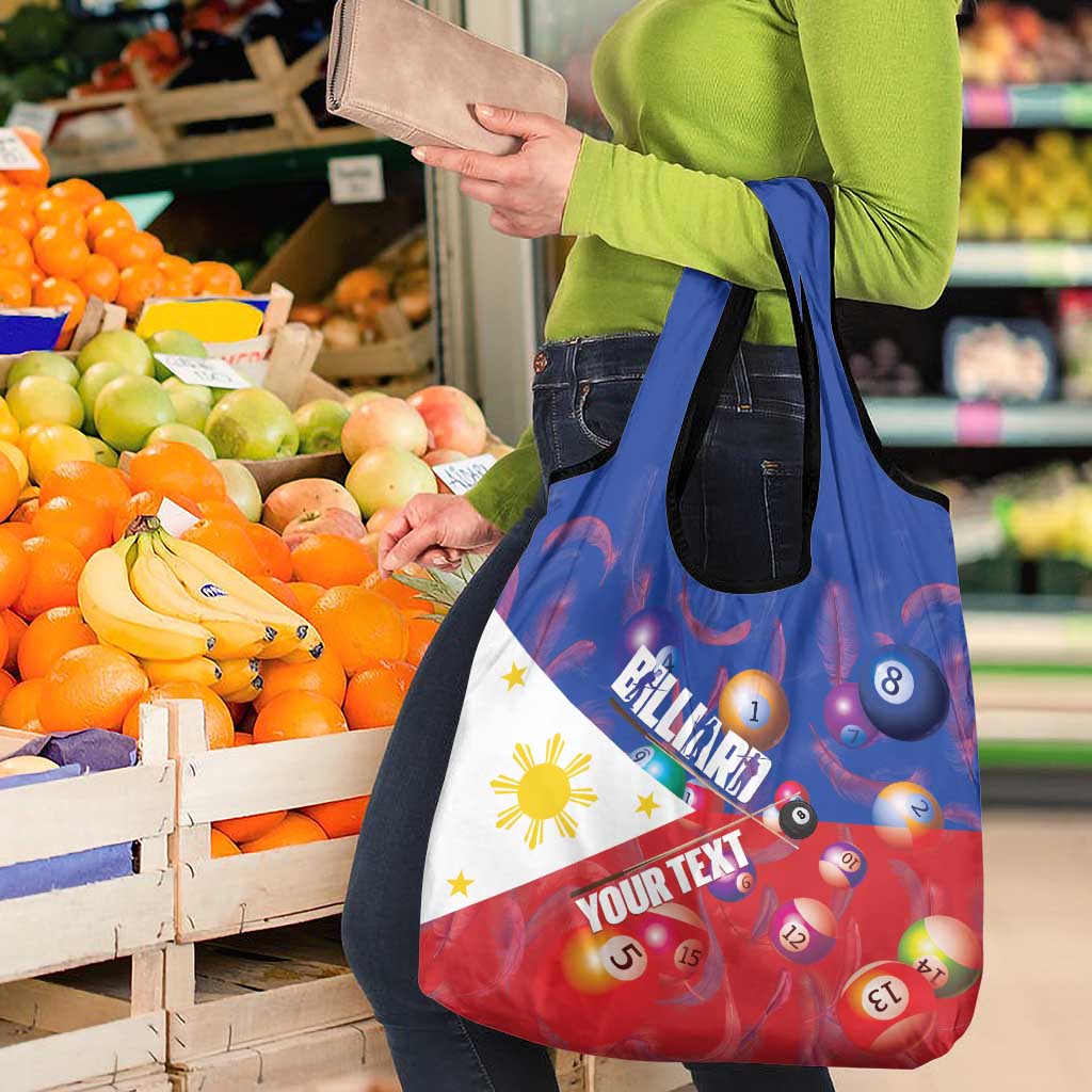 Personalised Philippines Billiards Grocery Bag Cue With Balls Flag Style - Wonder Print Shop