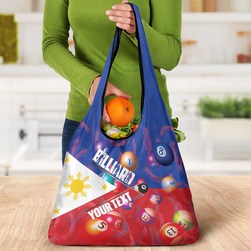Personalised Philippines Billiards Grocery Bag Cue With Balls Flag Style - Wonder Print Shop