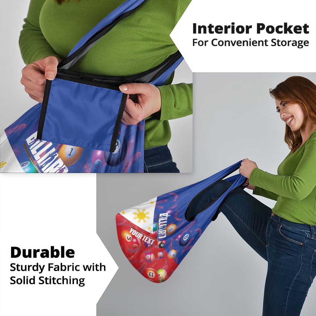 Personalised Philippines Billiards Grocery Bag Cue With Balls Flag Style - Wonder Print Shop