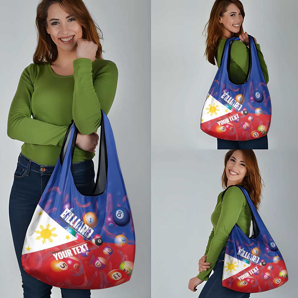 Personalised Philippines Billiards Grocery Bag Cue With Balls Flag Style - Wonder Print Shop