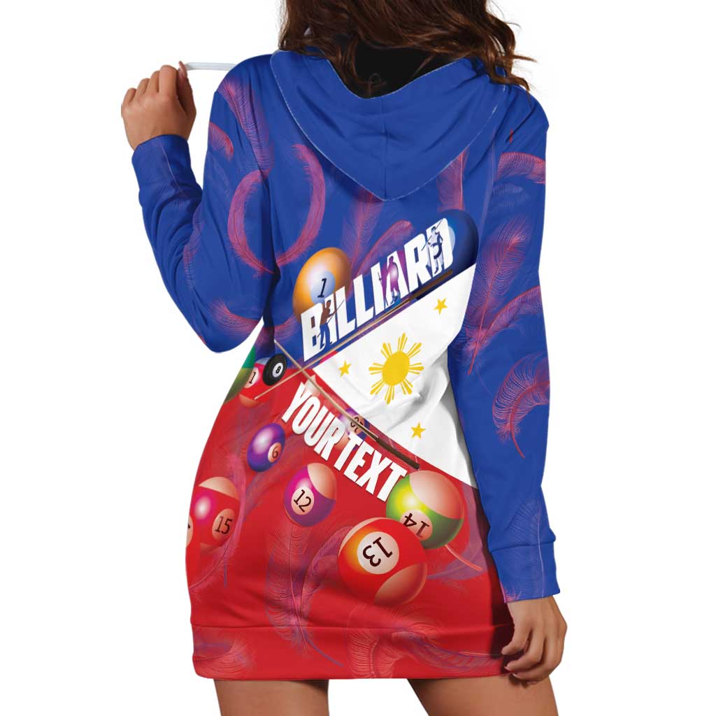Personalised Philippines Billiards Hoodie Dress Cue With Balls Flag Style - Wonder Print Shop