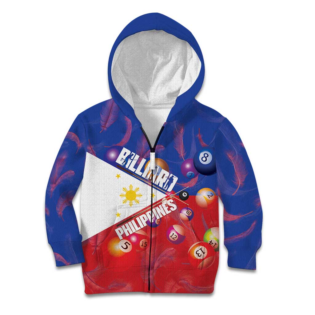 Personalised Philippines Billiards Kid Hoodie Cue With Balls Flag Style - Wonder Print Shop